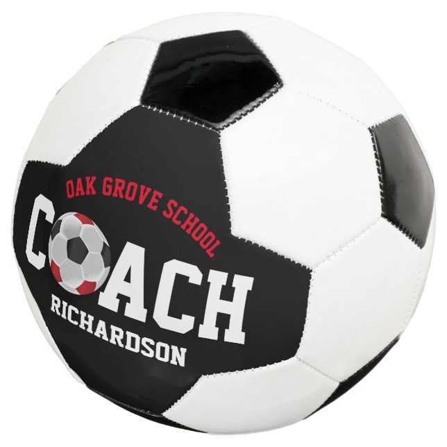 Soccer  Sport Coach - Red Soccer Ball (Three Quarter)