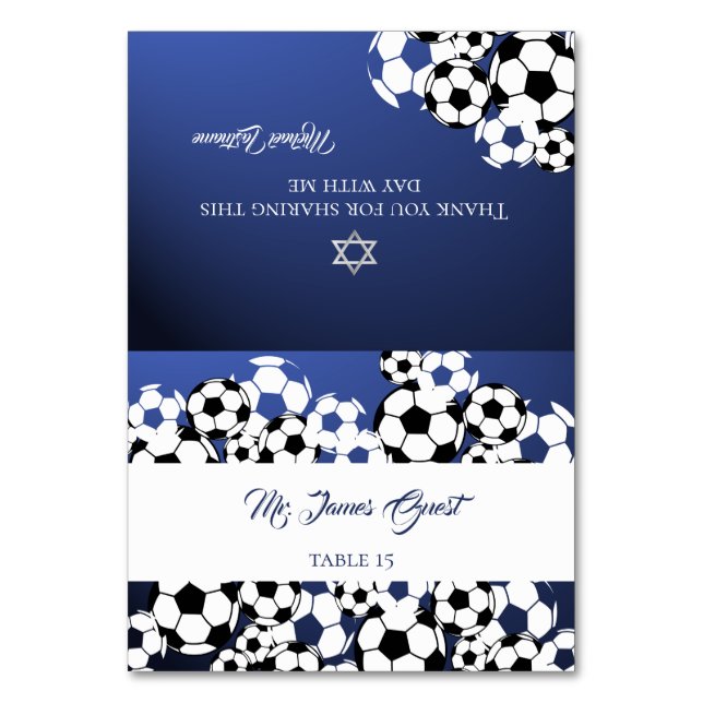 Soccer Sport Event Place Table Card (Front)