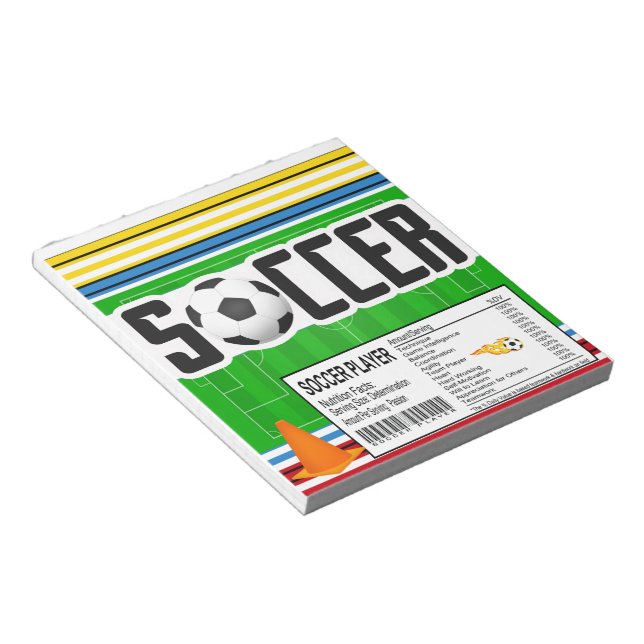 Soccer Sports Birthday Candy Bar Wrapper Favours Notepad (Angled)