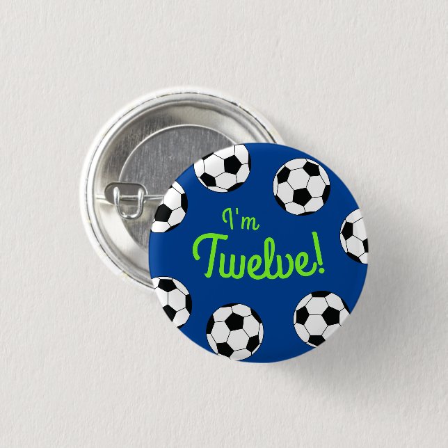 Soccer Sports Birthday Party 3 Cm Round Badge (Front & Back)
