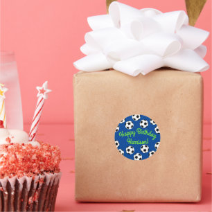 Soccer Sports Birthday Party Classic Round Sticker