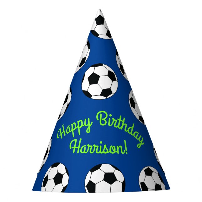 Soccer Sports Birthday Party Hat (Front)