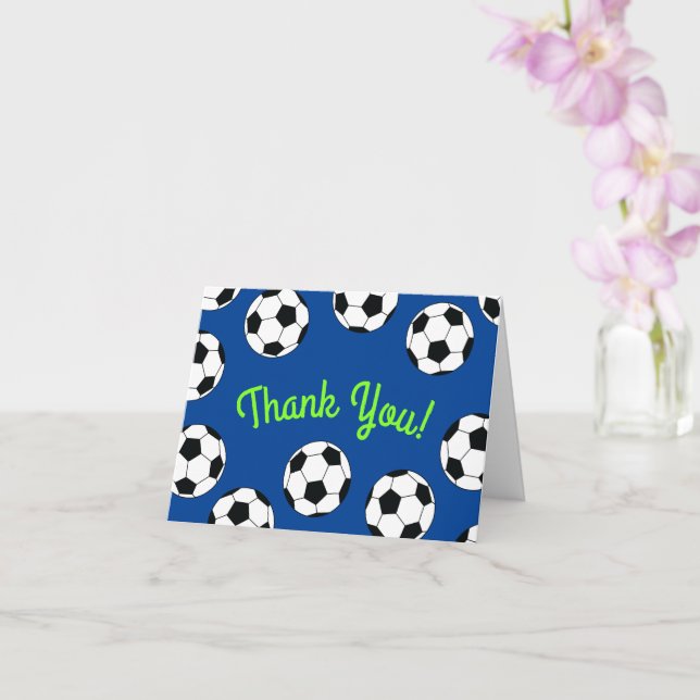 Soccer Sports Birthday Party Thank You Card (Orchid)
