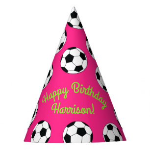 Soccer Sports Birthday Pink Party Hat