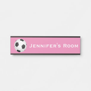 Soccer Sports Girl's Room Door Sign Name