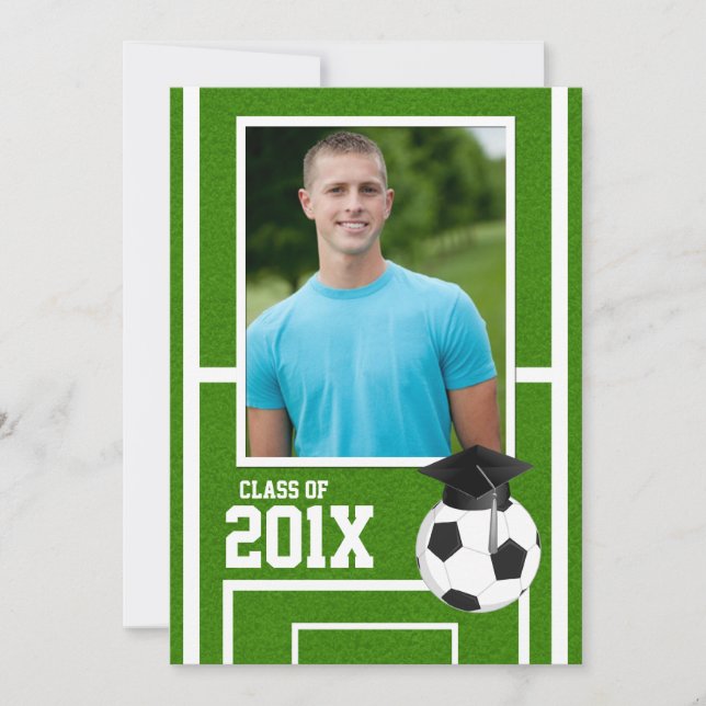 Soccer Sports Graduation Invitation Announcement (Front)