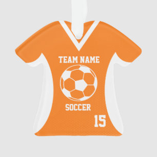 Soccer Sports Jersey Orange with Photo Ornament