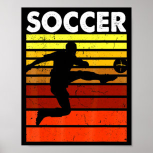Soccer Sports Retro Vintage Soccer Player T Shirt  Poster
