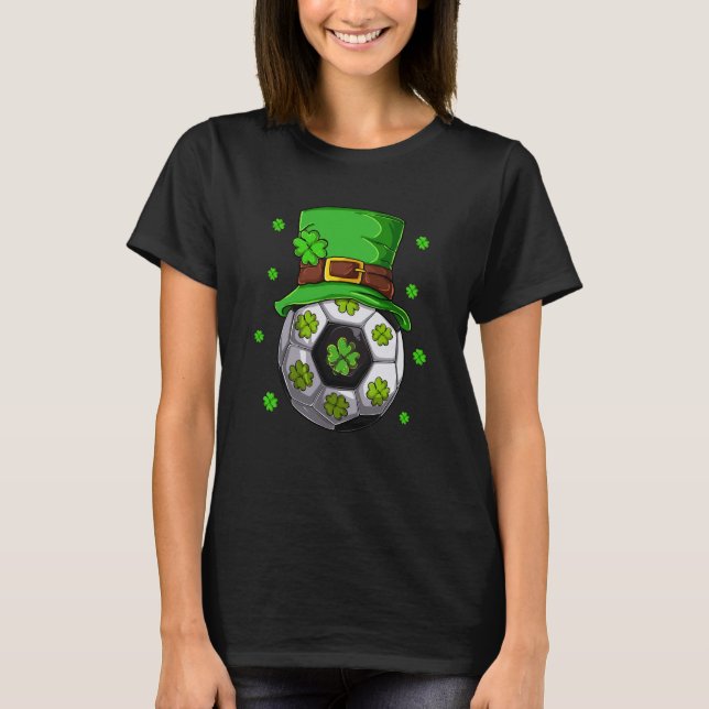 Soccer St Patricks Day Leprechaun Shamrock Boys Ki T-Shirt (Front)