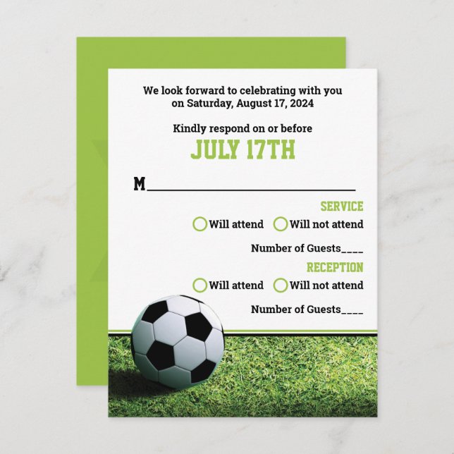 Soccer Stadium at Night Bar Mitzvah RSVP Card (Front/Back)