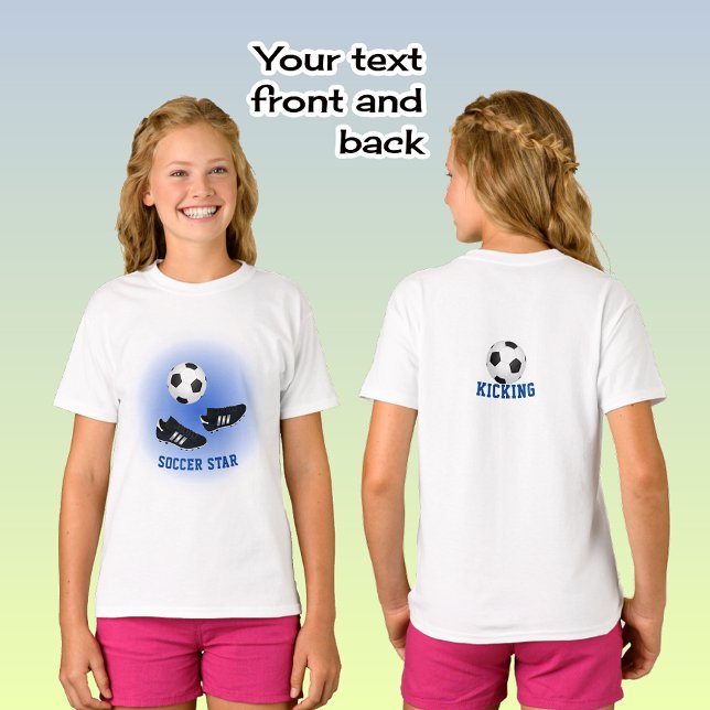 Soccer star add name and caption double-sided T-Shirt (Creator Uploaded)