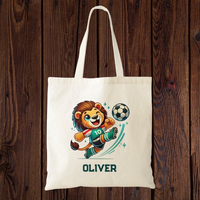 Soccer Star Cute Lion Tote Bag (Creator Uploaded)