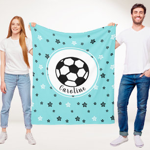 Soccer Star Cute Sporty Girls Gift Personalised Fleece Blanket