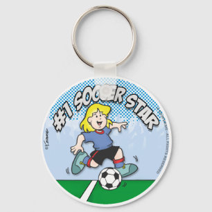 Soccer Star Girl Key Ring