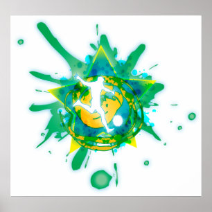 soccer star splatter poster