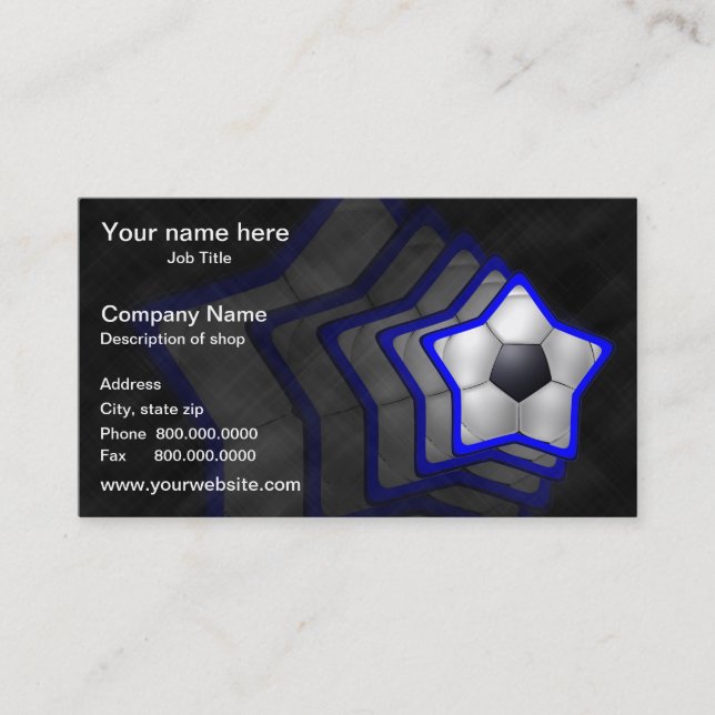 Soccer Star Template Business Card (Front)