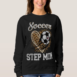 Soccer Step Mum Leopard Ball Mother's Day Sweatshirt