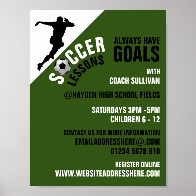 Soccer Strike, Soccer Lessons Advertising Poster (Front)