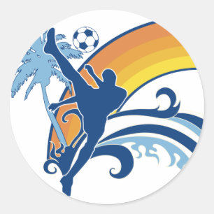 soccer summersetz. classic round sticker