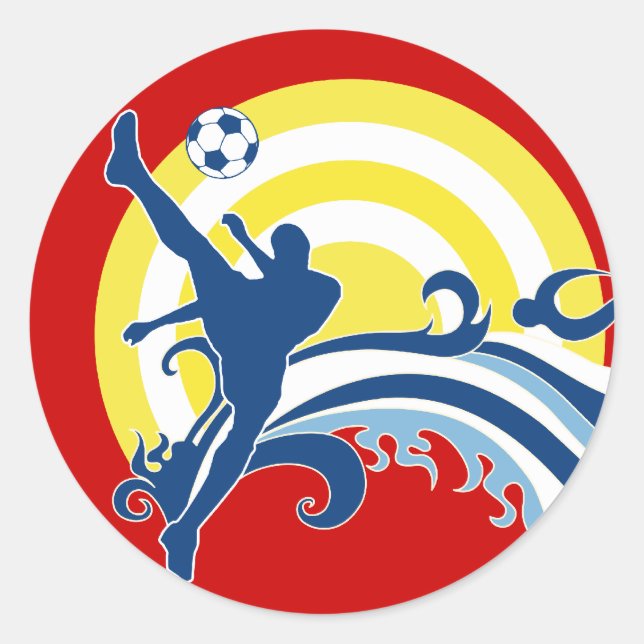 soccer summersetz. classic round sticker (Front)