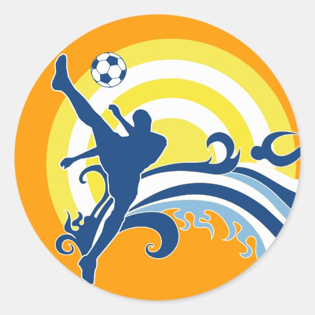 soccer summersetz. classic round sticker (Front)