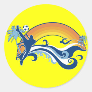 soccer summersetz. classic round sticker