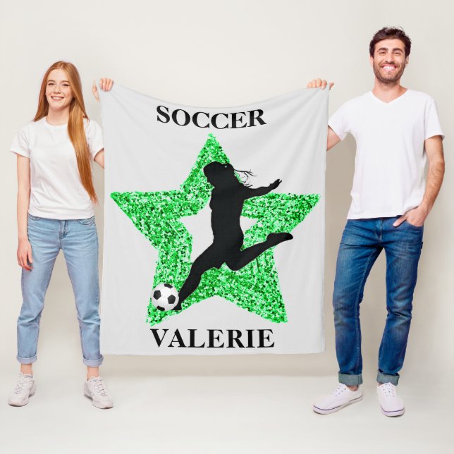 Soccer Superstar Fleece Blanket w/ Name (In Situ)
