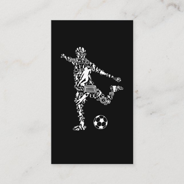 Soccer Symbols Scorer Soccer Player Business Card (Front)