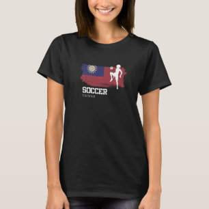 Soccer Taiwan Flag Football Womens Soccer Girls T-Shirt