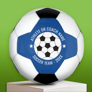 Soccer Team - Athlete Name and Year - Blue Soccer Ball
