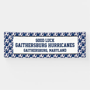 Soccer Team Banner, Personalised 3 Lines of Text Banner