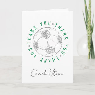 Soccer Team Custom Coach Appreciation Thank You Card