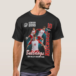Soccer Team Custom Photo Senior Night Red T-Shirt