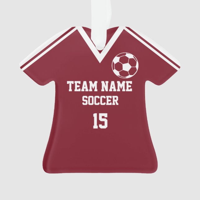 Soccer Team Editable Sports Jersey with Photo Ornament (Front)