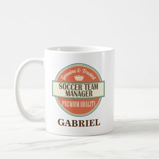 Soccer Team Manager Personalised Office Mug Gift (Left)