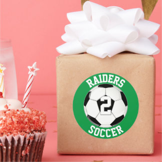 Soccer Team Name and Player Number Personalised Classic Round Sticker