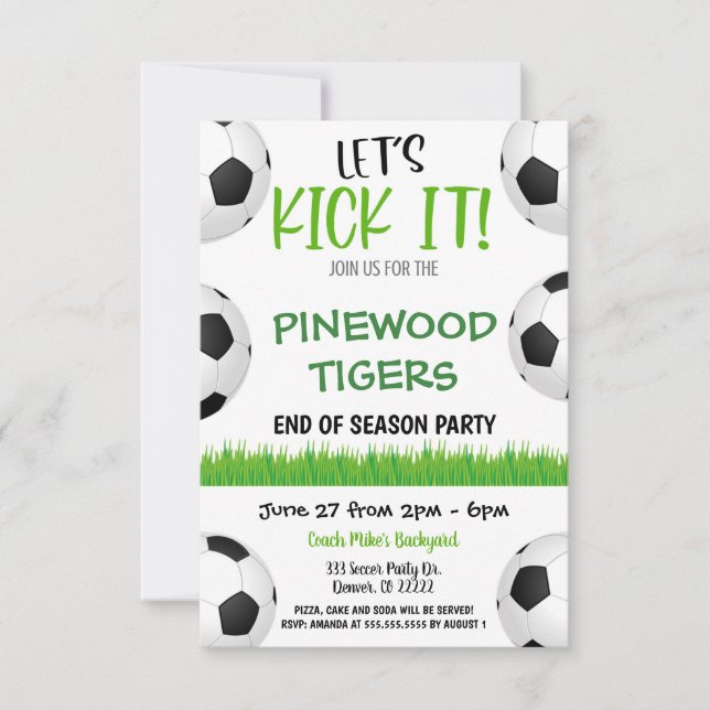 Soccer Team Party Invitation (Front)