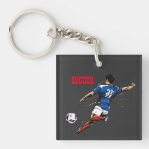 Soccer Team Player Acrylic Keychain