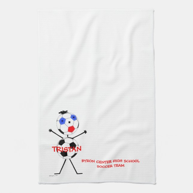 Soccer Team Player Tea Towel (Vertical)