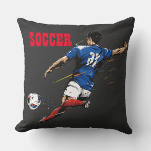 Soccer Team Player Throw Pillow