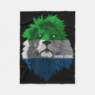 Soccer Team Sierra Leone National Pride Lion Flag  Fleece Blanket