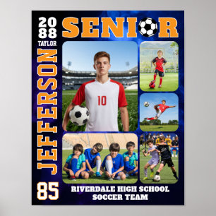 Soccer Team Sports Player Portrait Photo Collage Poster