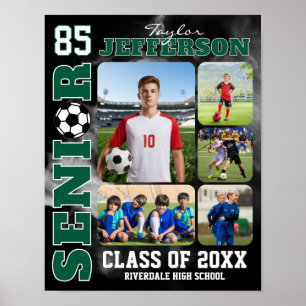 Soccer Team Sports Senior Night Photo Collage Poster