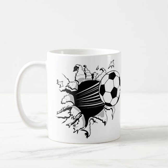 Soccer Tearout Coffee Mug (Left)