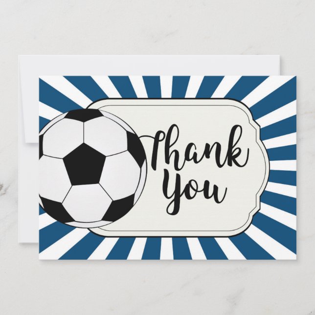 soccer thank you card, football holiday card (Front)