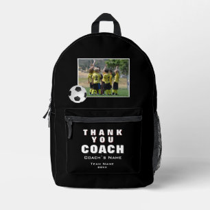 Soccer Thank you Coach Team Photo Printed Backpack