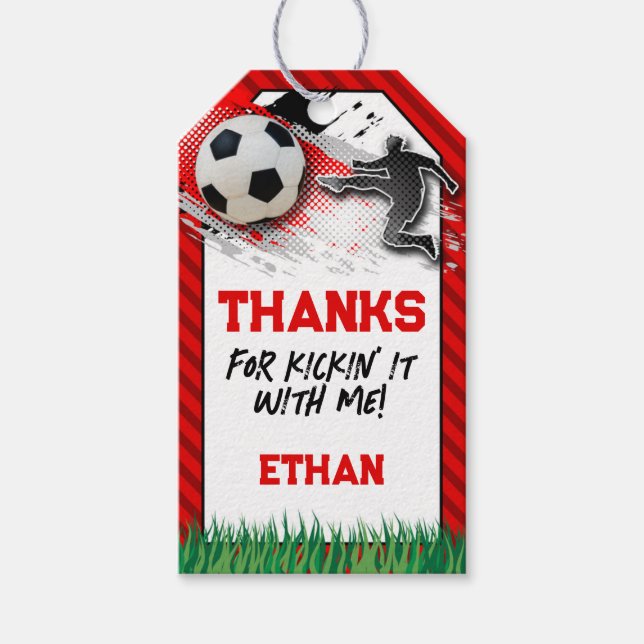 Soccer Thank You Tag RED (Front)