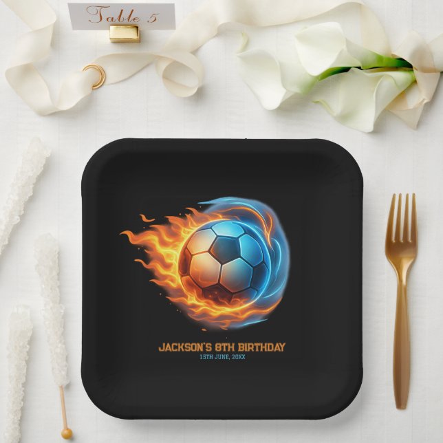 Soccer Theme Birthday Party Athlete Birthday  Paper Plate (Wedding)