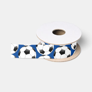 Soccer Theme Gift Ribbon Blue Satin Ribbon