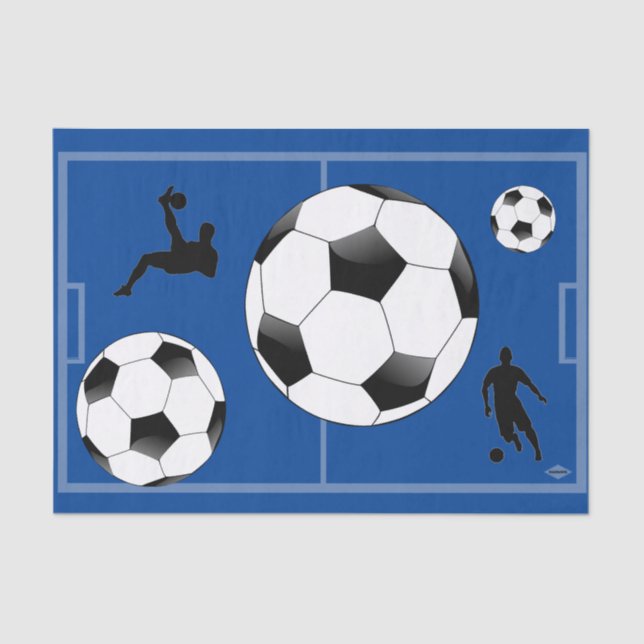 Soccer Theme Gift Tissue Paper Blue HAMbyWG (Front)